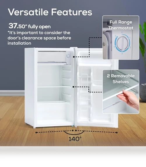 Single Door Compact Refrigerator with Freezer — Mini Fridges, Igloo