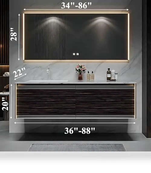 Single Sink Bathroom Vanity Cabinet with Smart Mirror — Shower, ZGNBSD