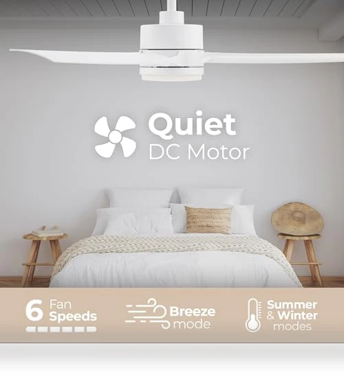 Smart Indoor and Outdoor Ceiling Fan with LED Light Kit — Ceiling Fan Wall Controls, East Grove Home