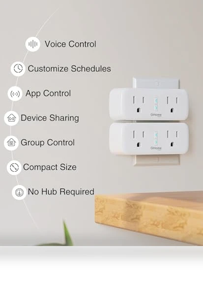 Smart Plug Outlet Extender — Multi-Outlets, GHome Smart