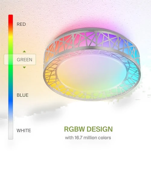 Smart RGBW Flush Mount Ceiling Light — Overhead Lighting, ASD