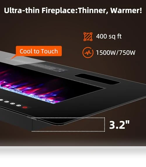 Ultra Thin Electric Fireplace — Electric Heating Solutions, BREEZEHEAT