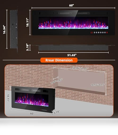 Ultra Thin Electric Fireplace — Electric Heating Solutions, BREEZEHEAT