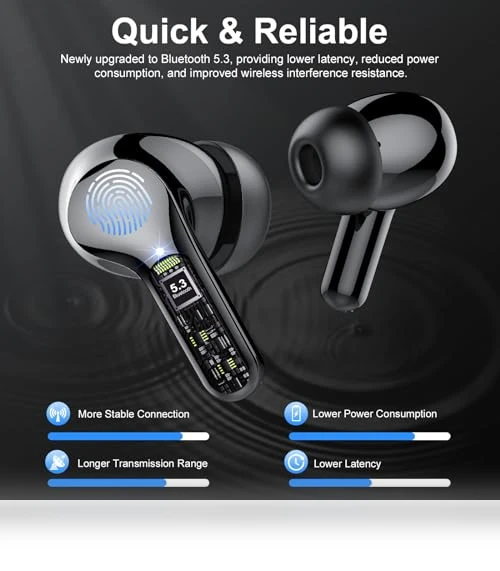 Wireless Earbuds with ENC Noise Cancelling Mic — In-Ear Headphones, BESNOOW