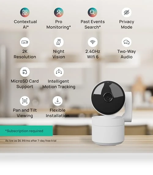 360-Degree Pan/Tilt Indoor Security Camera — Security Cameras, LUNA HOME, LLC