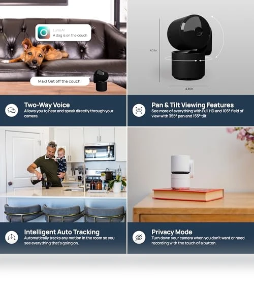 360-Degree Pan/Tilt Indoor Security Camera — Security Cameras, LUNA HOME, LLC