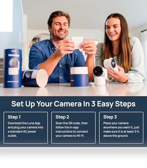 360-Degree Pan/Tilt Indoor Security Camera — Security Cameras, LUNA HOME, LLC