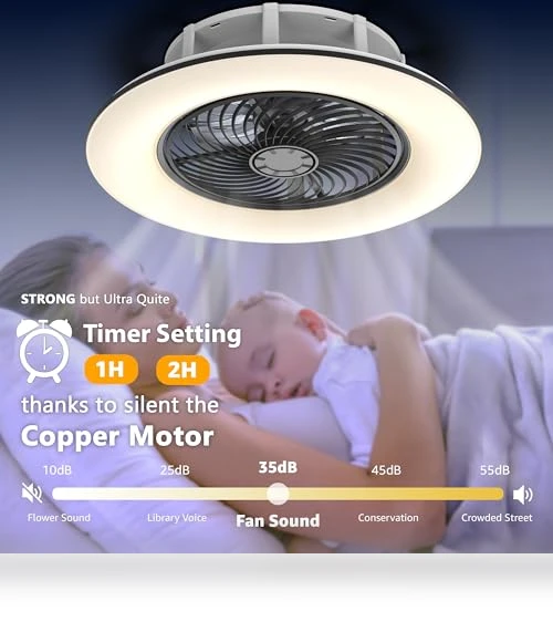 Bladeless Ceiling Fan with Light and Remote Control — Ceiling Fan Wall Controls, PrimeMall