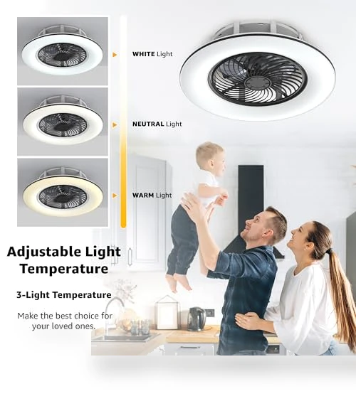 Bladeless Ceiling Fan with Light and Remote Control — Ceiling Fan Wall Controls, PrimeMall