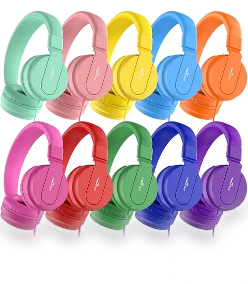 Classroom Headphones Bulk Pack — On-Ear Headphones, AILIHEN