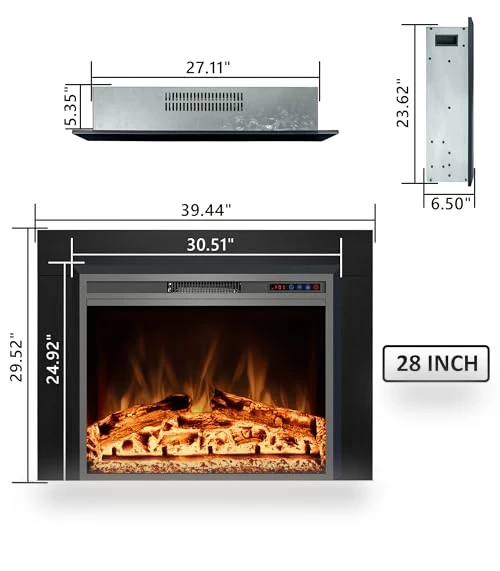 Electric Fireplace Insert with Metal Trim Kit — Electric Heating Solutions, Kentsky