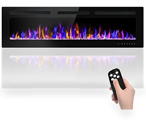 Electric Fireplace Wall Mounted and Recessed with Remote Control — Electric Heating Solutions, BETELNUT