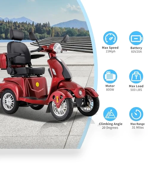 Heavy-Duty 4 Wheel Mobility Scooter — Mobility Scooters, Dvsripa