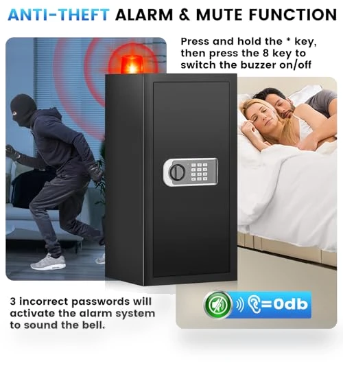 Large Fireproof Safe Box — Wall Safes, FOWORE