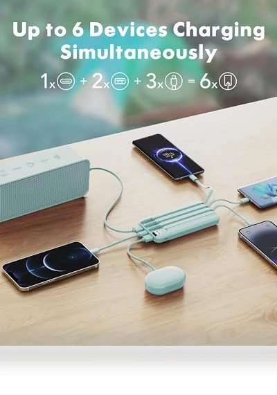Portable Charger with Built in Cables — Chargers, Charmast
