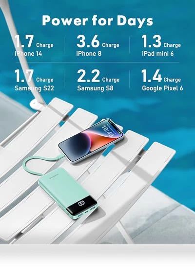 Portable Charger with Built in Cables — Chargers, Charmast
