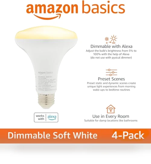 Smart BR30 LED Light Bulb — LED, Amazon Basics