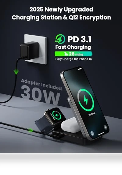 3-in-1 Wireless Charger Charging Station — Chargers & Adapters, Dongguan Yuanhaoxun Technology Co., Ltd.