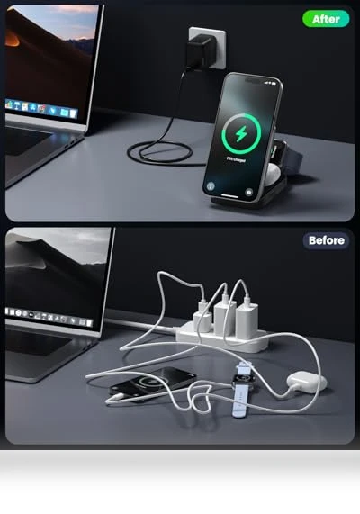 3-in-1 Wireless Charger Charging Station — Chargers & Adapters, Dongguan Yuanhaoxun Technology Co., Ltd.