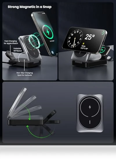3-in-1 Wireless Charger Charging Station — Chargers & Adapters, Dongguan Yuanhaoxun Technology Co., Ltd.