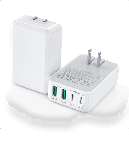 40W 4-Port Foldable USB C Wall Charger — Chargers, Qwinjwin