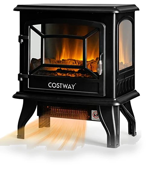 Electric Fireplace Stove — Portable Electric Heaters, COSTWAY