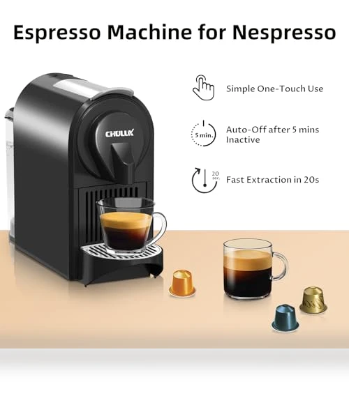 Mini Espresso Machine for Nespresso Original Capsules — Single-Cup Coffee Makers, CHULUX