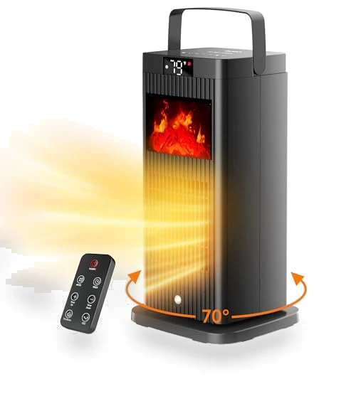 Portable Space Heater with Fireplace Flame Effect — Portable Heating Solutions, BJOP