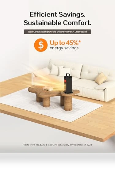 Portable Space Heater with Fireplace Flame Effect — Portable Heating Solutions, BJOP