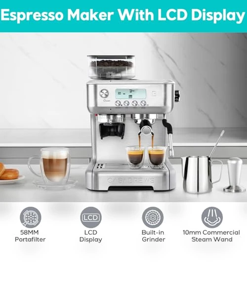 Professional Espresso Machine with Grinder and Milk Frother — Coffee & Espresso Combos, CASABREWS