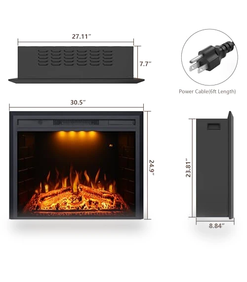 Recessed Electric Fireplace Insert — Electric Heating Solutions, Valuxhome