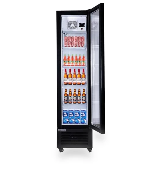 Slim Single Glass Door Beverage Refrigerator — Showcase Coolers, NAFCOOL
