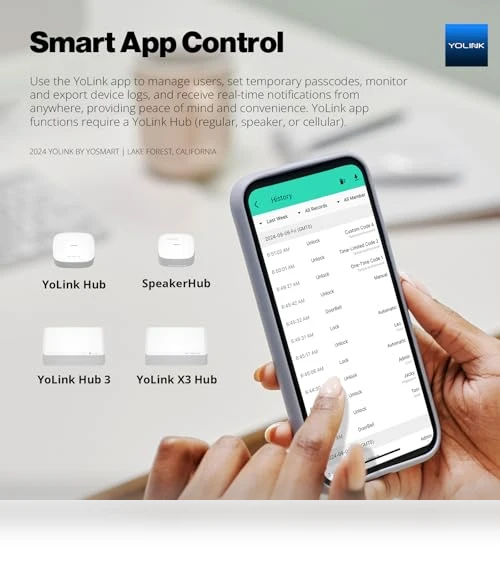 Smart Lever Lock with Fingerprint, Keypad, IC Card and App Control — Smart Home Security, YoLink