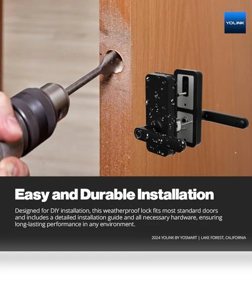 Smart Lever Lock with Fingerprint, Keypad, IC Card and App Control — Smart Home Security, YoLink