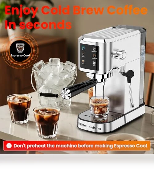 Touch Screen Stainless Steel Espresso Machine — Coffee & Espresso Combos, URintells Cuising