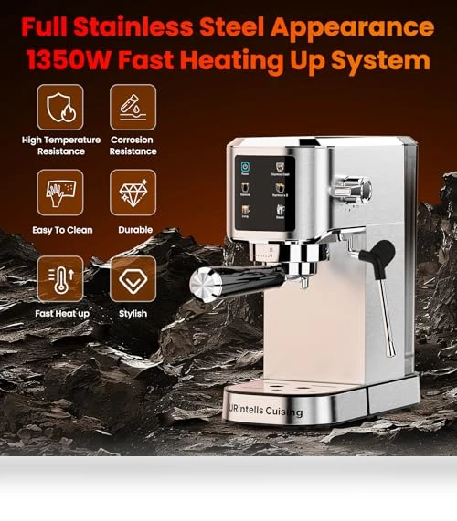 Touch Screen Stainless Steel Espresso Machine — Coffee & Espresso Combos, URintells Cuising