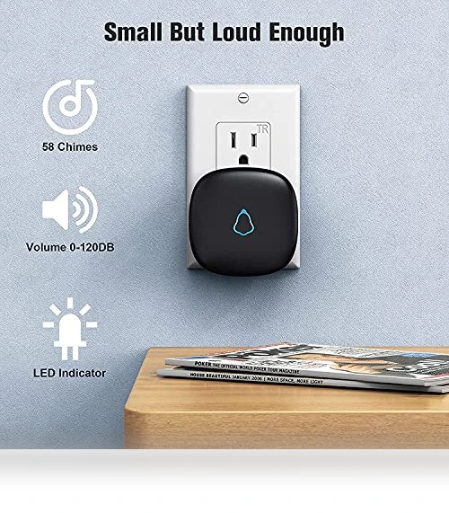 Wireless Doorbell with 3 Receivers 2 Push Buttons — Kits, SECRUI