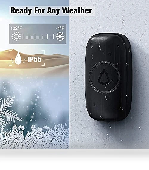 Wireless Doorbell with 3 Receivers 2 Push Buttons — Kits, SECRUI