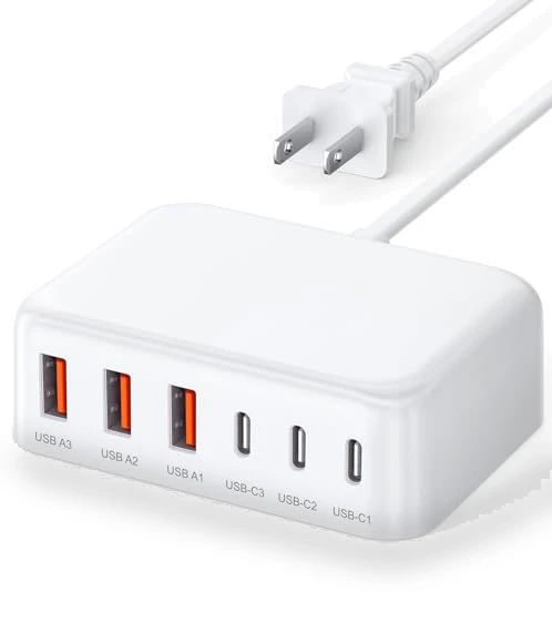 100W GaN 6 Port PD USB C QC USB A Wall Charger Adapter Plug Cube — Power Hubs, BOVICAS