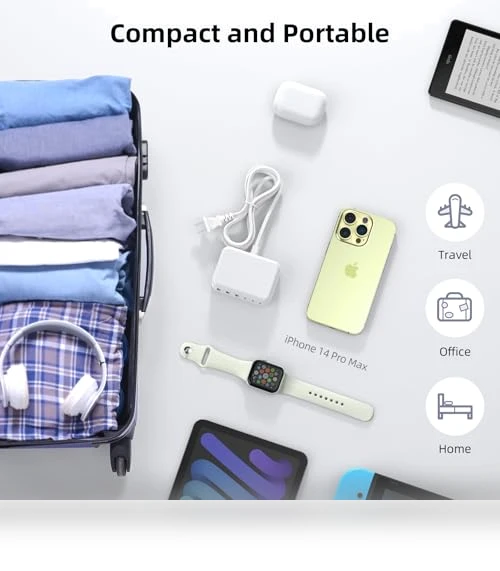 100W GaN 6 Port PD USB C QC USB A Wall Charger Adapter Plug Cube — Power Hubs, BOVICAS