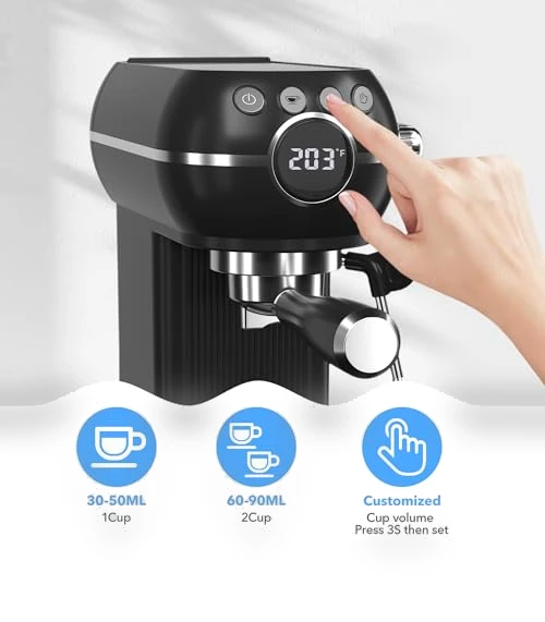 20 Bar Espresso Machine with Milk Frother — Semi-Automatic Espresso Machines, HBN