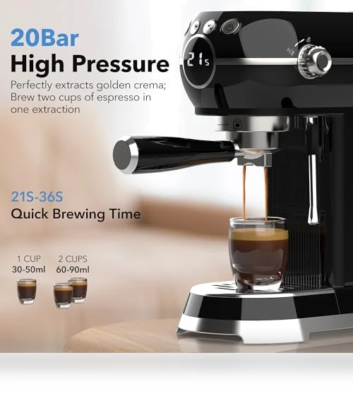 20 Bar Espresso Machine with Milk Frother — Semi-Automatic Espresso Machines, HBN