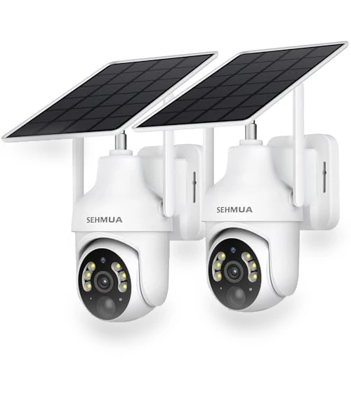2K Solar Security Cameras Wireless Outdoor — Security Cameras, SEHMUA