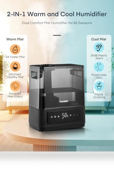 6L Warm and Cool Mist Humidifier — Air Moisturizers, FOHERE