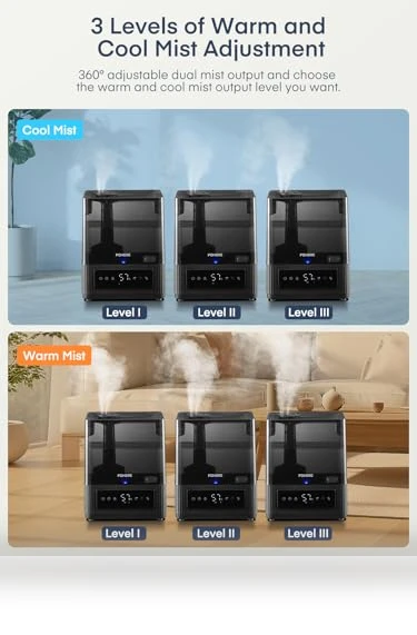6L Warm and Cool Mist Humidifier — Air Moisturizers, FOHERE