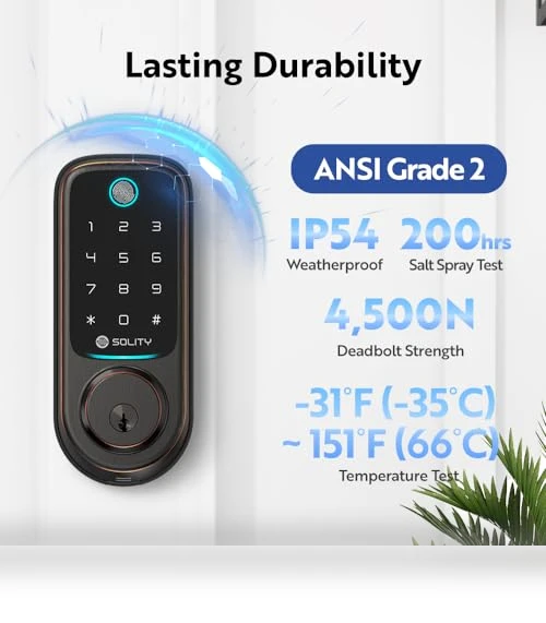 No-Hub Smart Digital Door Lock — Keyless Entry, SOLITY