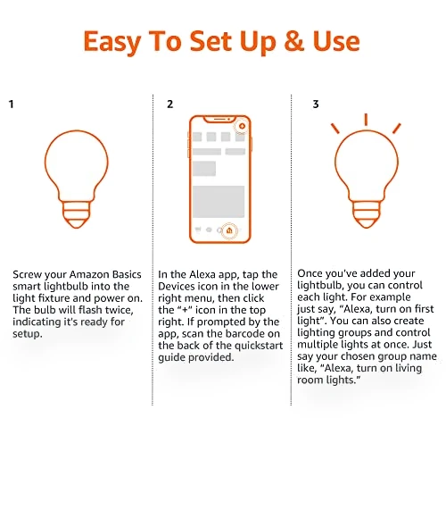 Smart A19 LED Light Bulb — LED, Amazon Basics