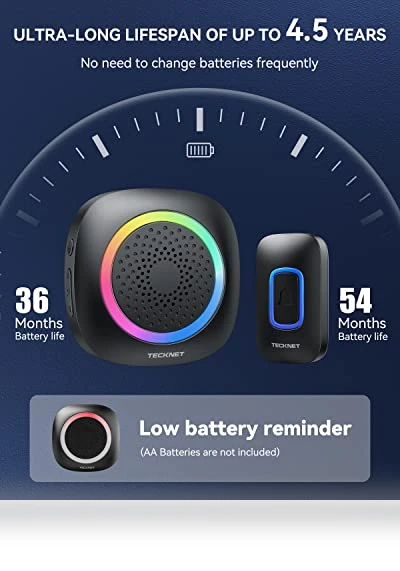 Wireless Doorbell with RGB Light — Kits, TECKNET