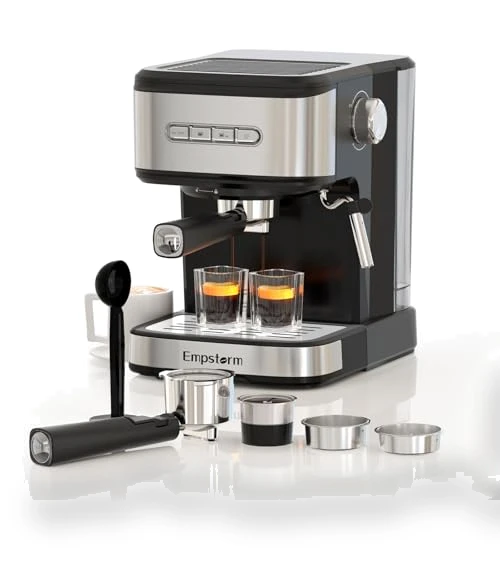 2-in-1 Coffee Maker with Milk Frother Steam Wand — Espresso Machines, Empstorm