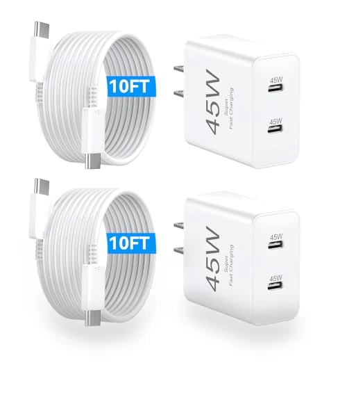 45W Dual USB C Fast Charger Block with 10FT Cable — Cables, Shenzhen Xihuida Electronics Co., Ltd.